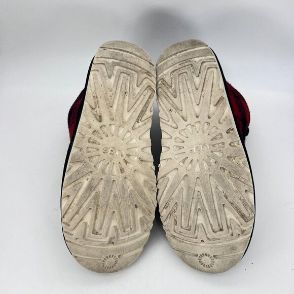 UGG Neumel Men Size 10 Wool Suede Classic Boot Plaid Tartan Red Black 1019683 - Picture 10 of 12